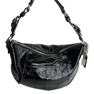 Coach Patent Leather Black Hobo Bag Purse 12886